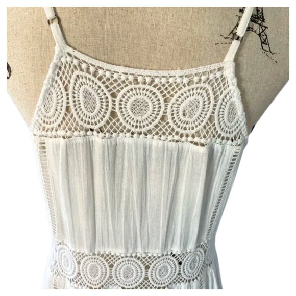 Amuse Society Embroidered Maxi Dress Cream White Size S - Picture 5 of 7